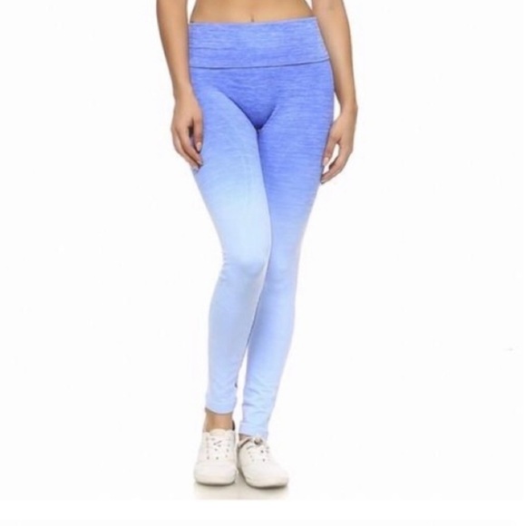 Yelete Blue Ombre Workout Leggings High Rise Size Medium - Picture 2 of 9